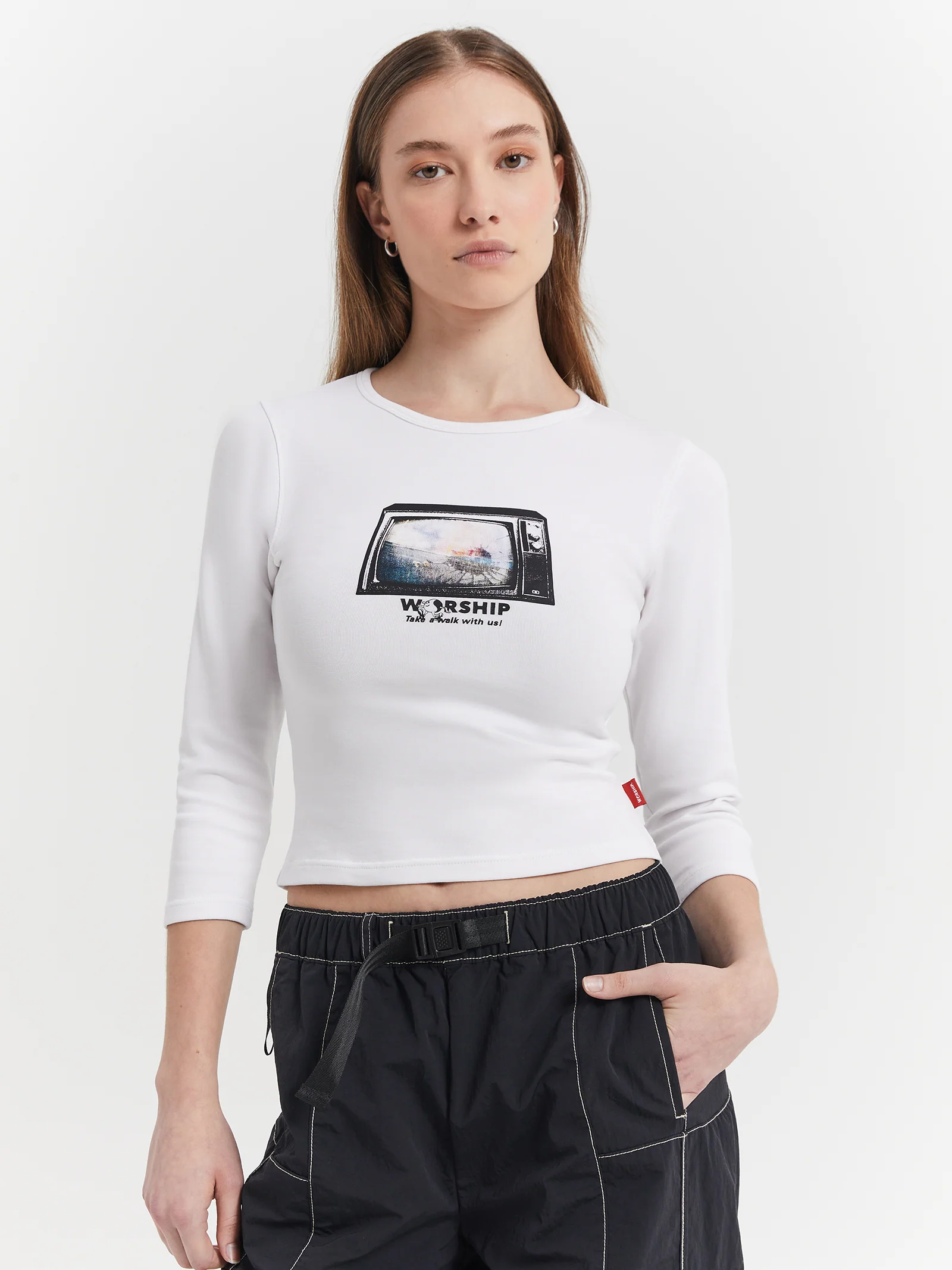 Square Eyes Micro 3/4 Sleeve T-Shirt - Image 3