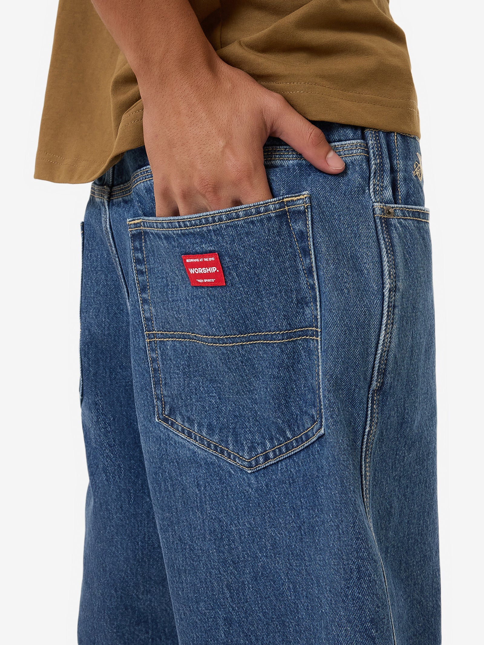 Big Dawg Jean Short - Worn Blue Rinse - Image 4