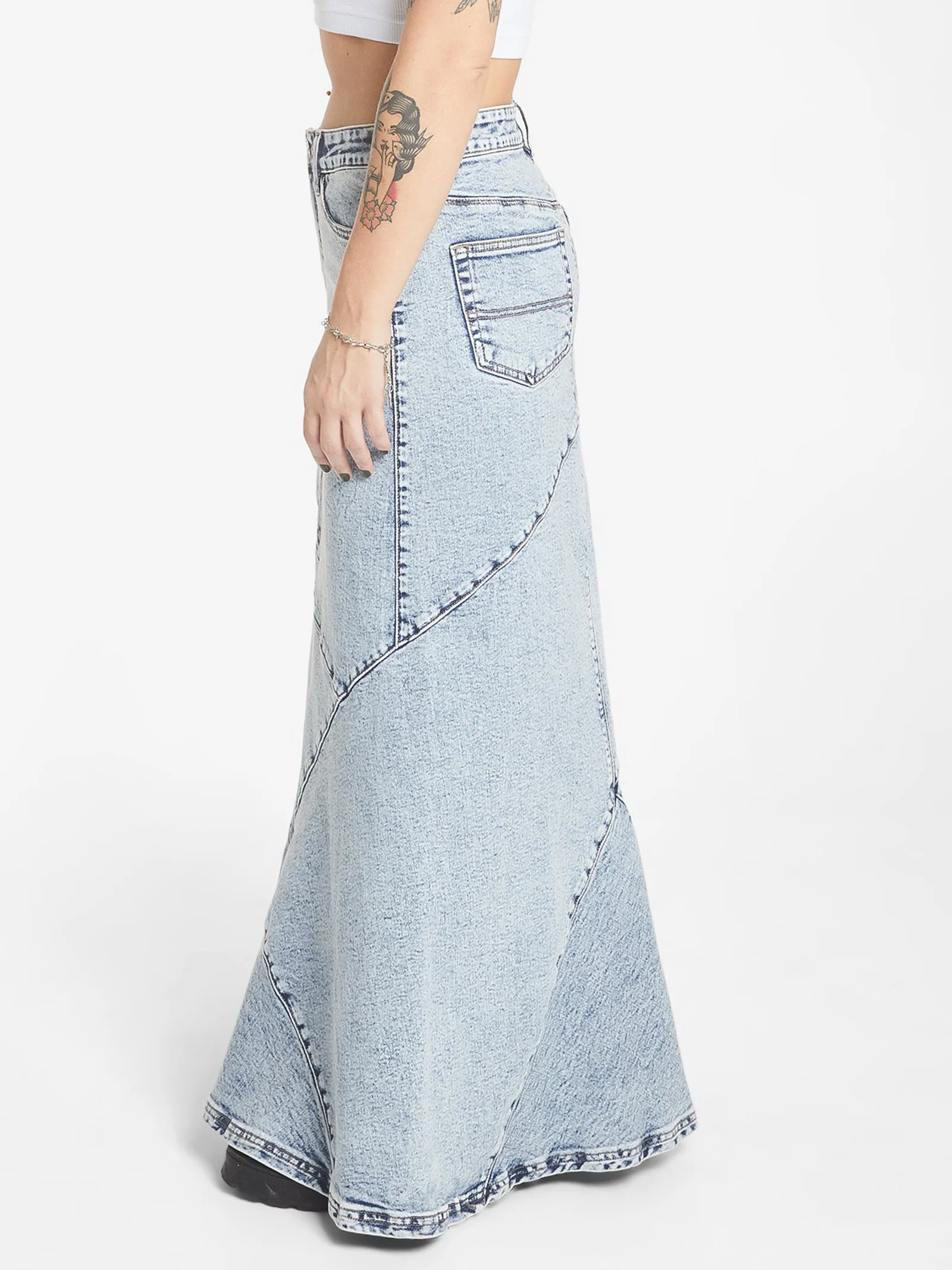 Crossroads Low Rise Denim Maxi Skirt - Image 4