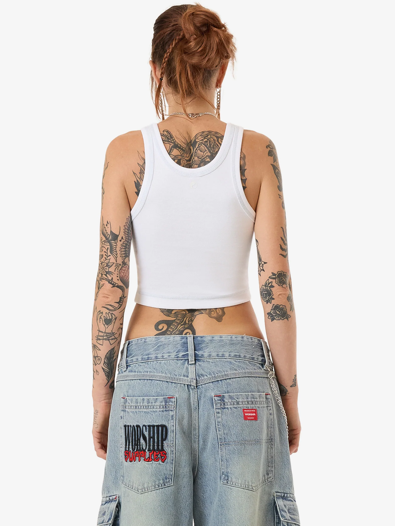 Domination Crop Sport Tank - White - Image 2