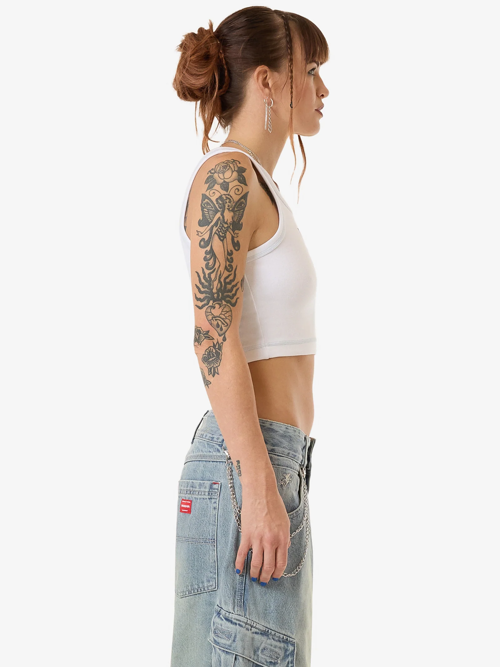 Domination Crop Sport Tank - White - Image 3