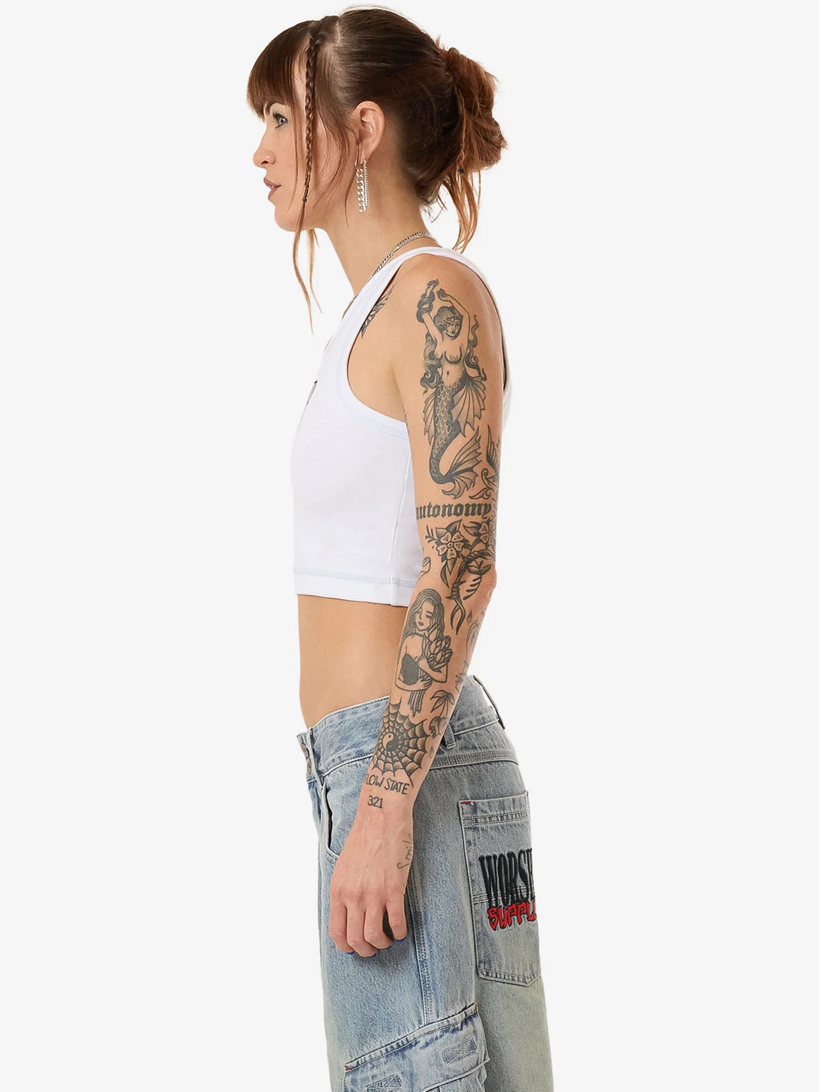 Domination Crop Sport Tank - White - Image 4