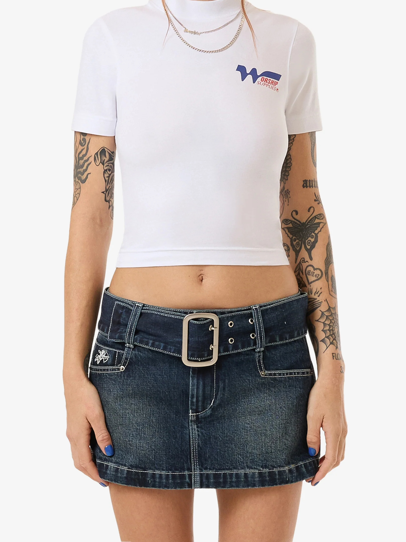 Misbehave Micro Skirt - Dirty Midnight Blue - Image 5