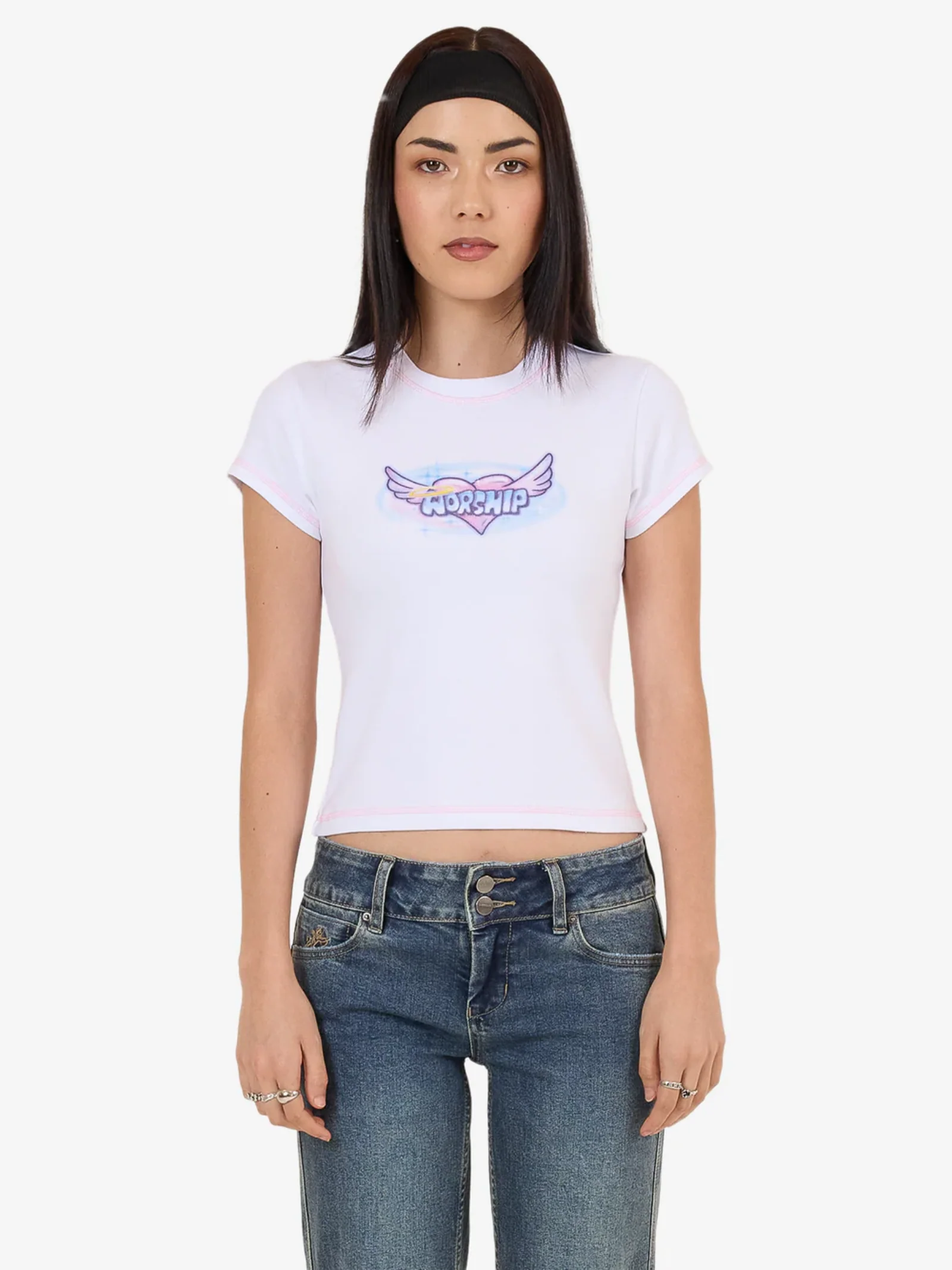 Not Your Angel Cap Sleeve Tee - Image 2