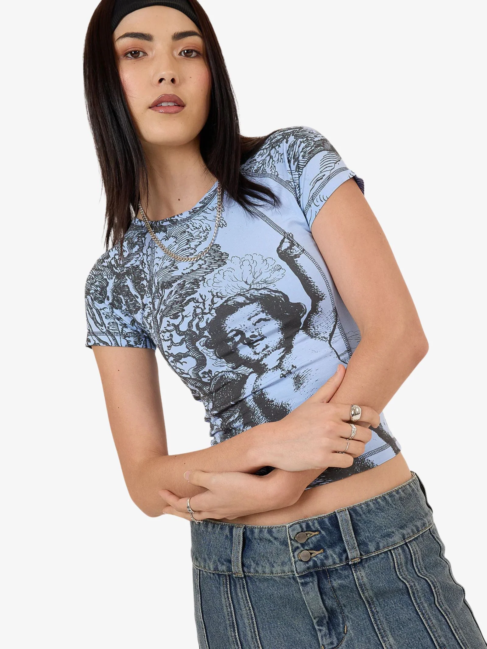 Not Your Angel Panelled Raglan Tee - Image 3