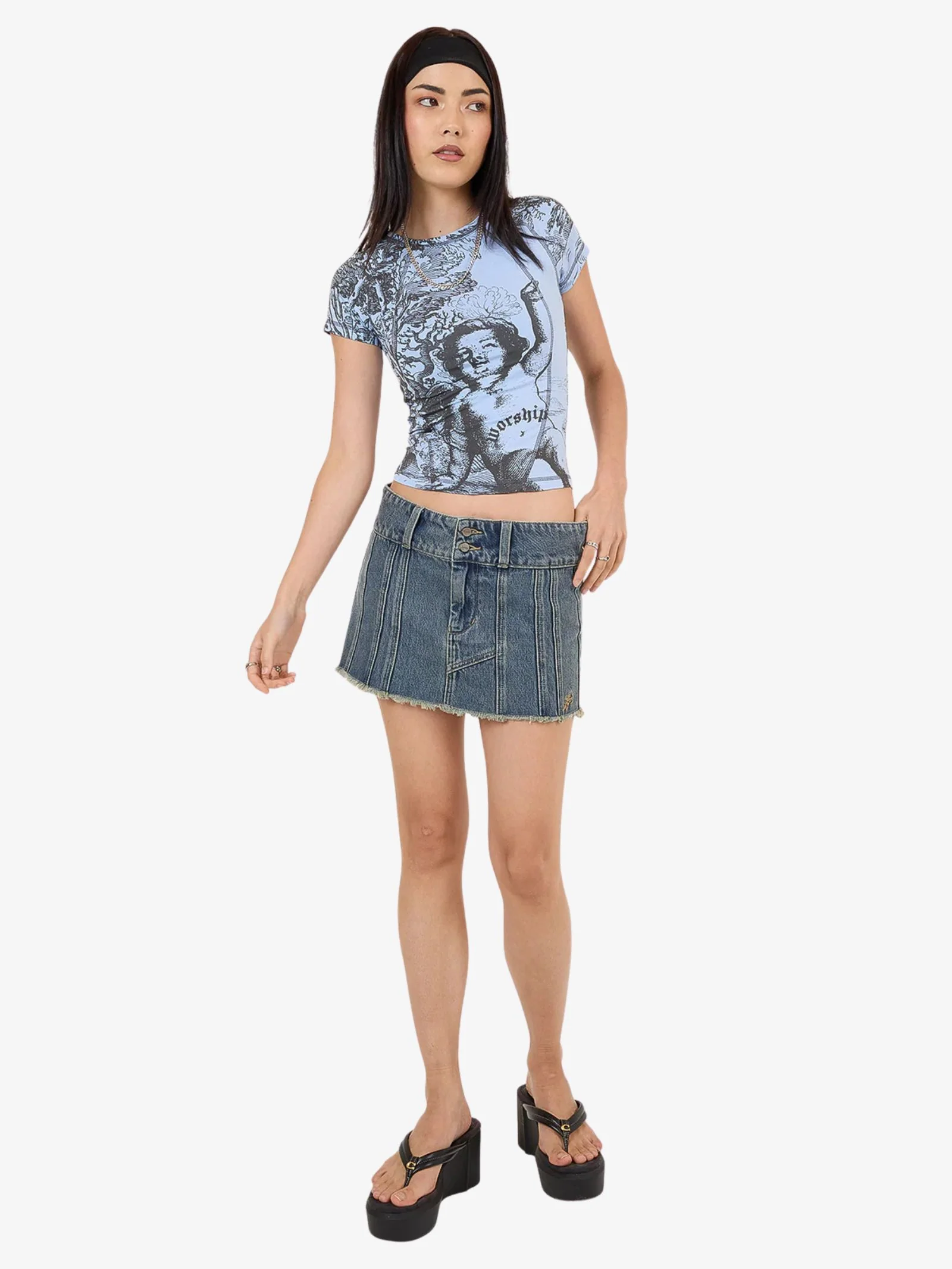 Not Your Angel Panelled Raglan Tee - Image 6