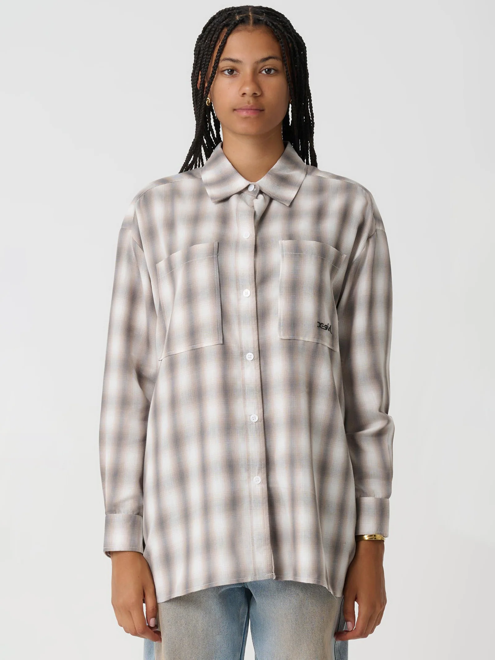 Blend Check Oversized Shirt