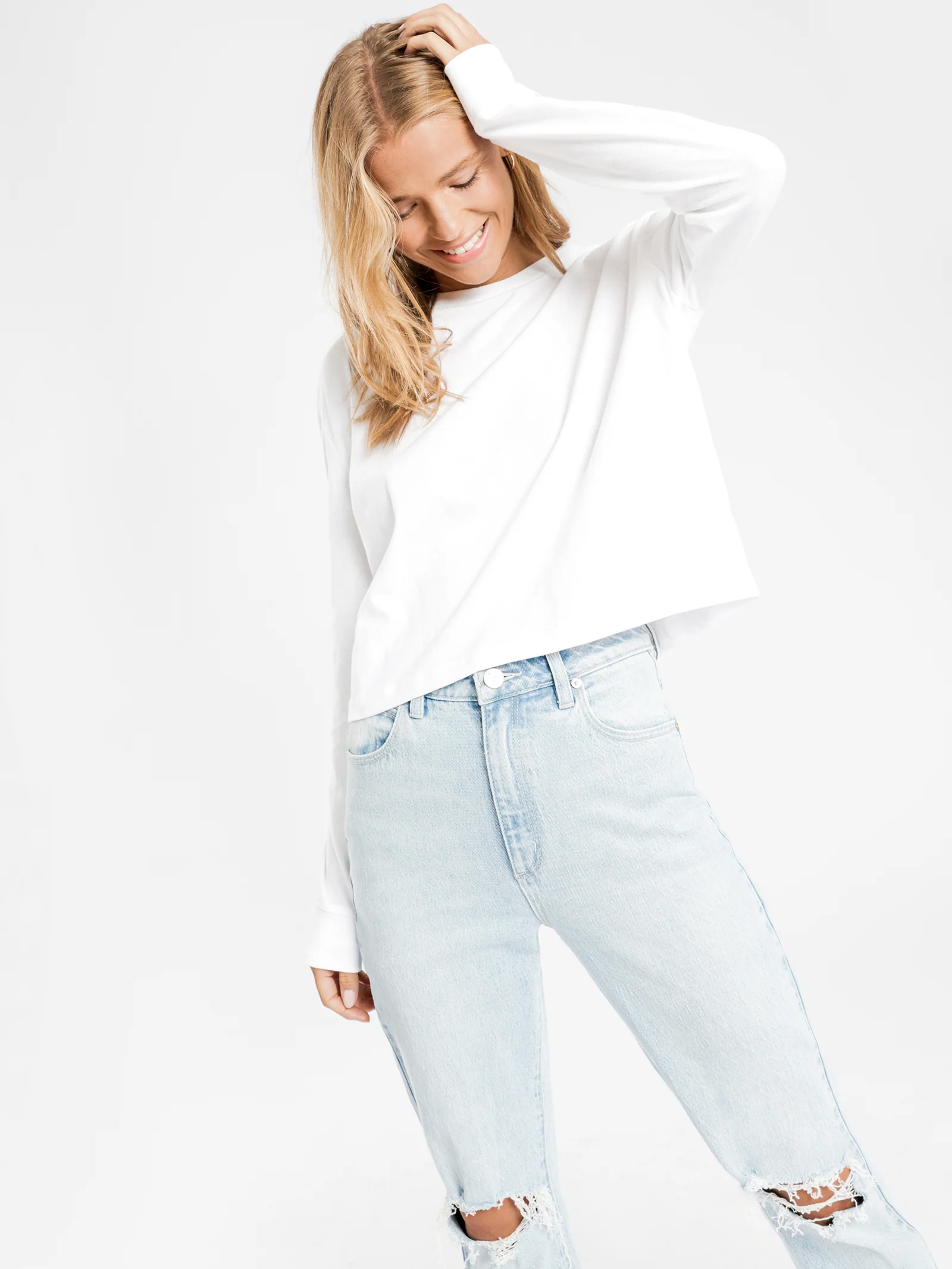 Xavier Crop Long Sleeve BF T-Shirt - Image 2