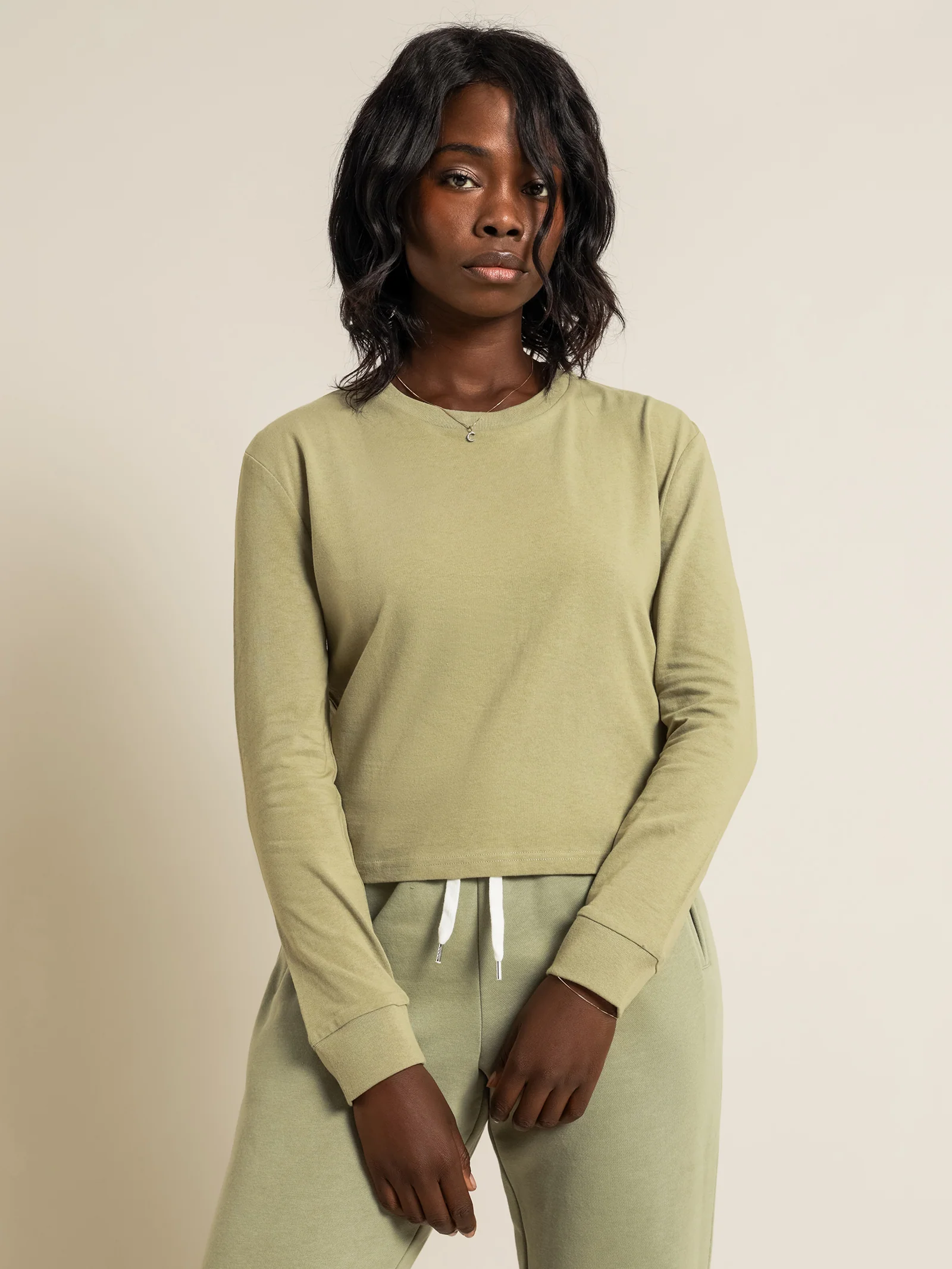 Xavier Crop Long Sleeve Boyfriend T-Shirt