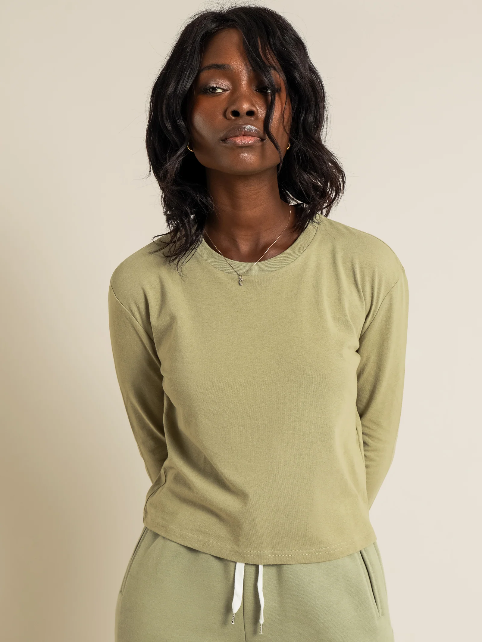 Xavier Crop Long Sleeve Boyfriend T-Shirt - Image 2