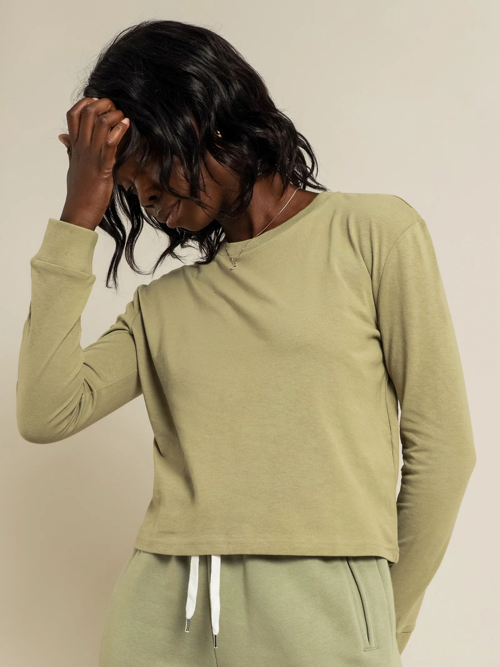 Xavier Crop Long Sleeve Boyfriend T-Shirt - Image 3