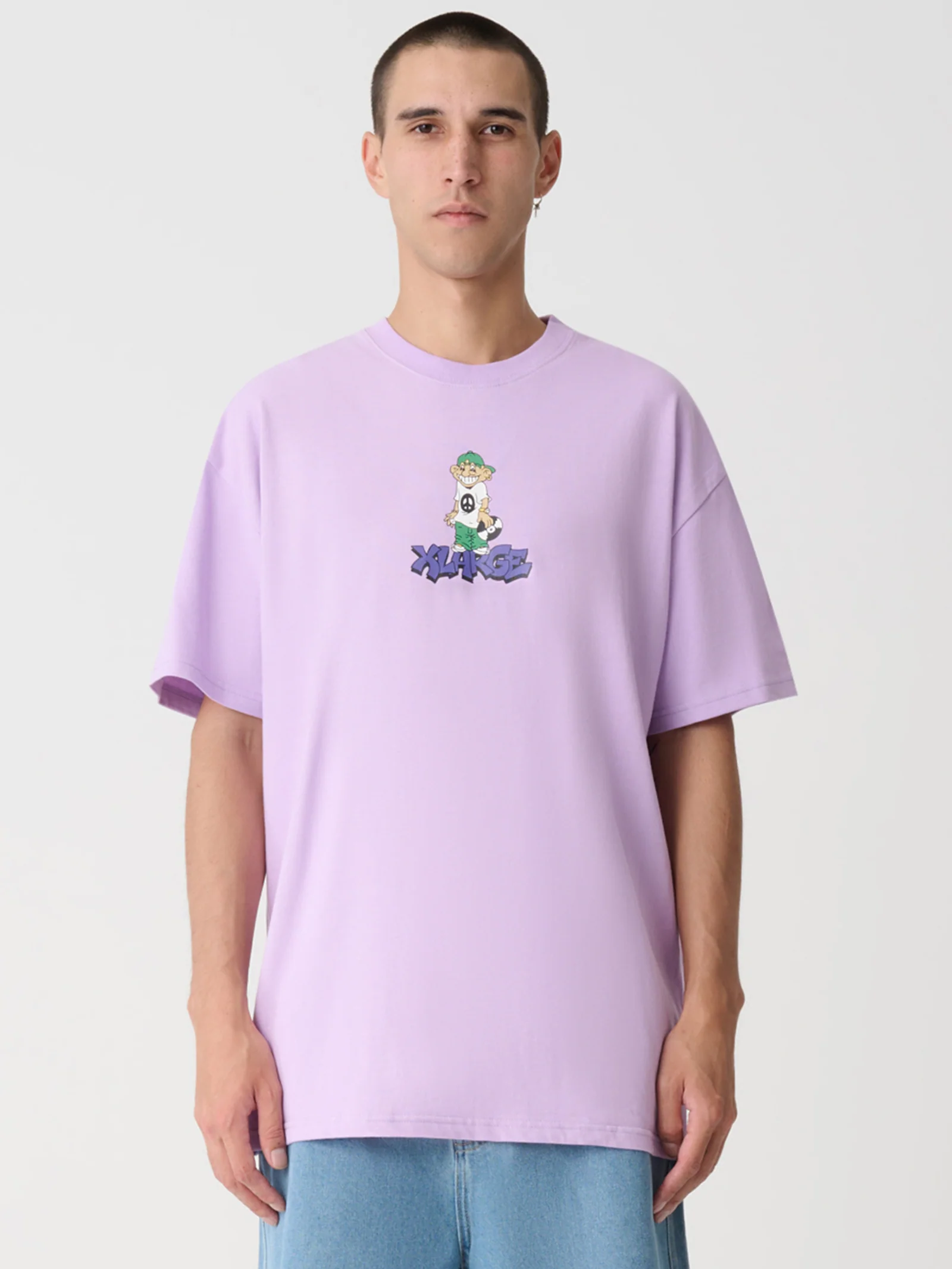 Peace Man SS Tee - Light Purple - Image 2