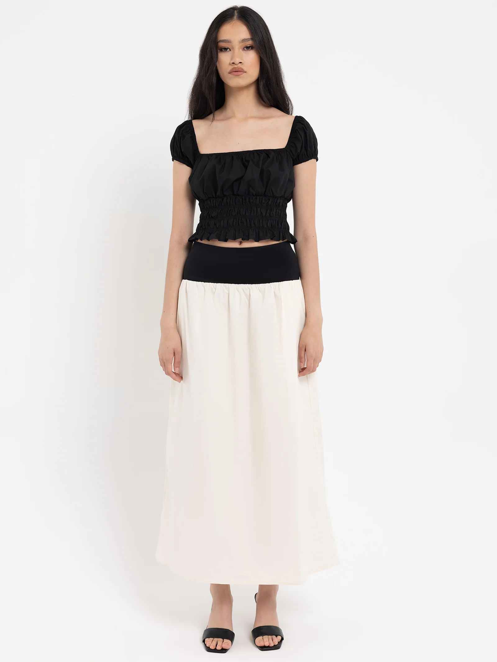 Yasmin Contrast Midi Skirt