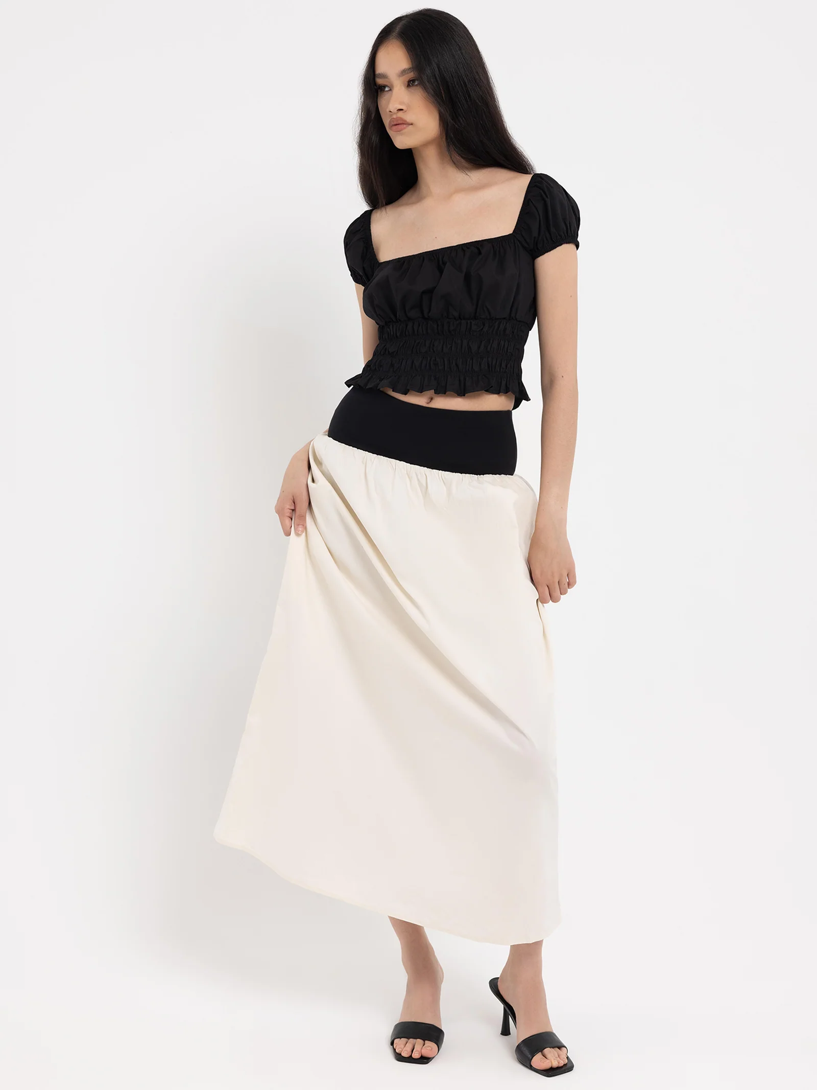 Yasmin Contrast Midi Skirt - Image 2