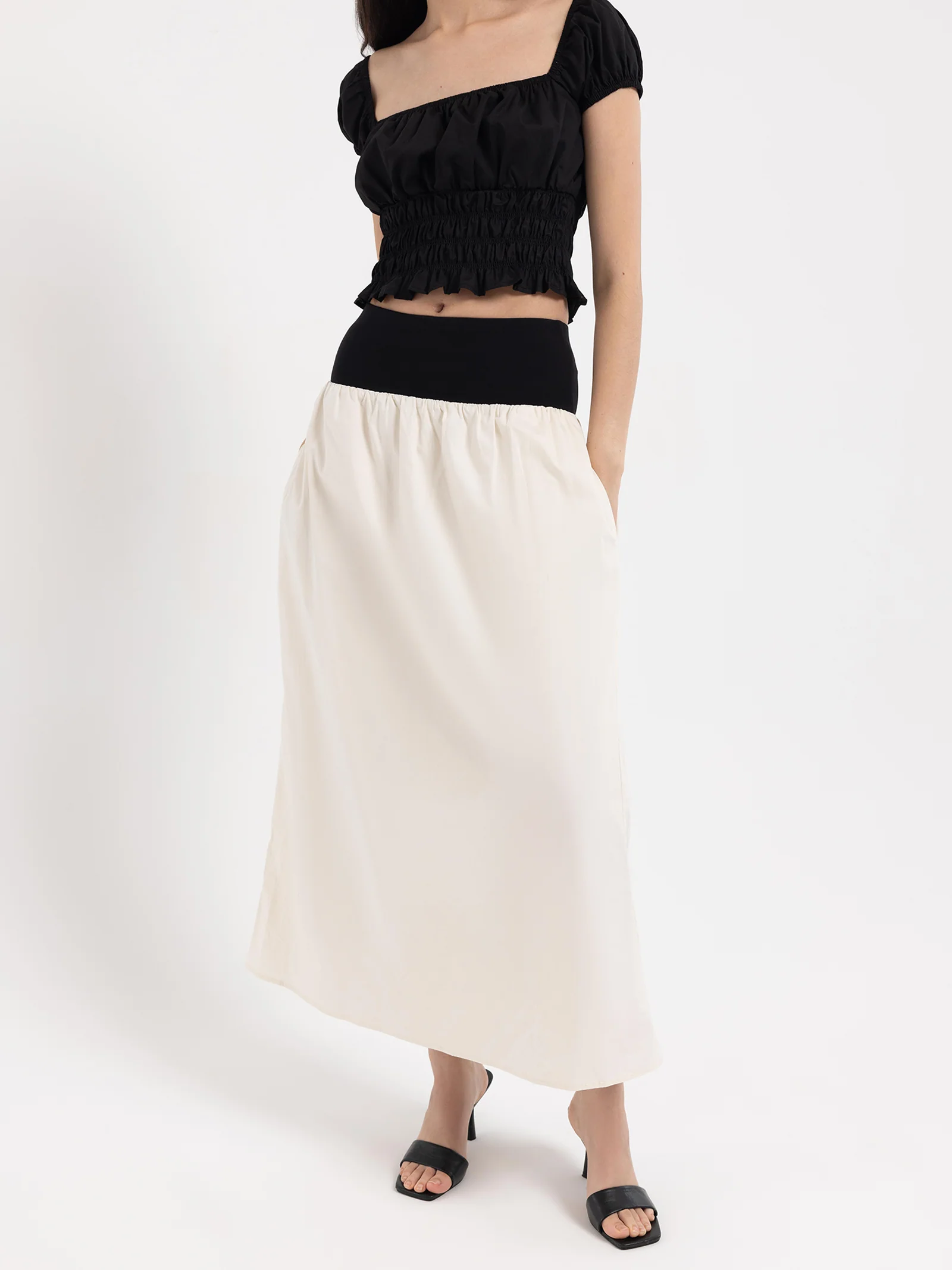 Yasmin Contrast Midi Skirt - Image 3