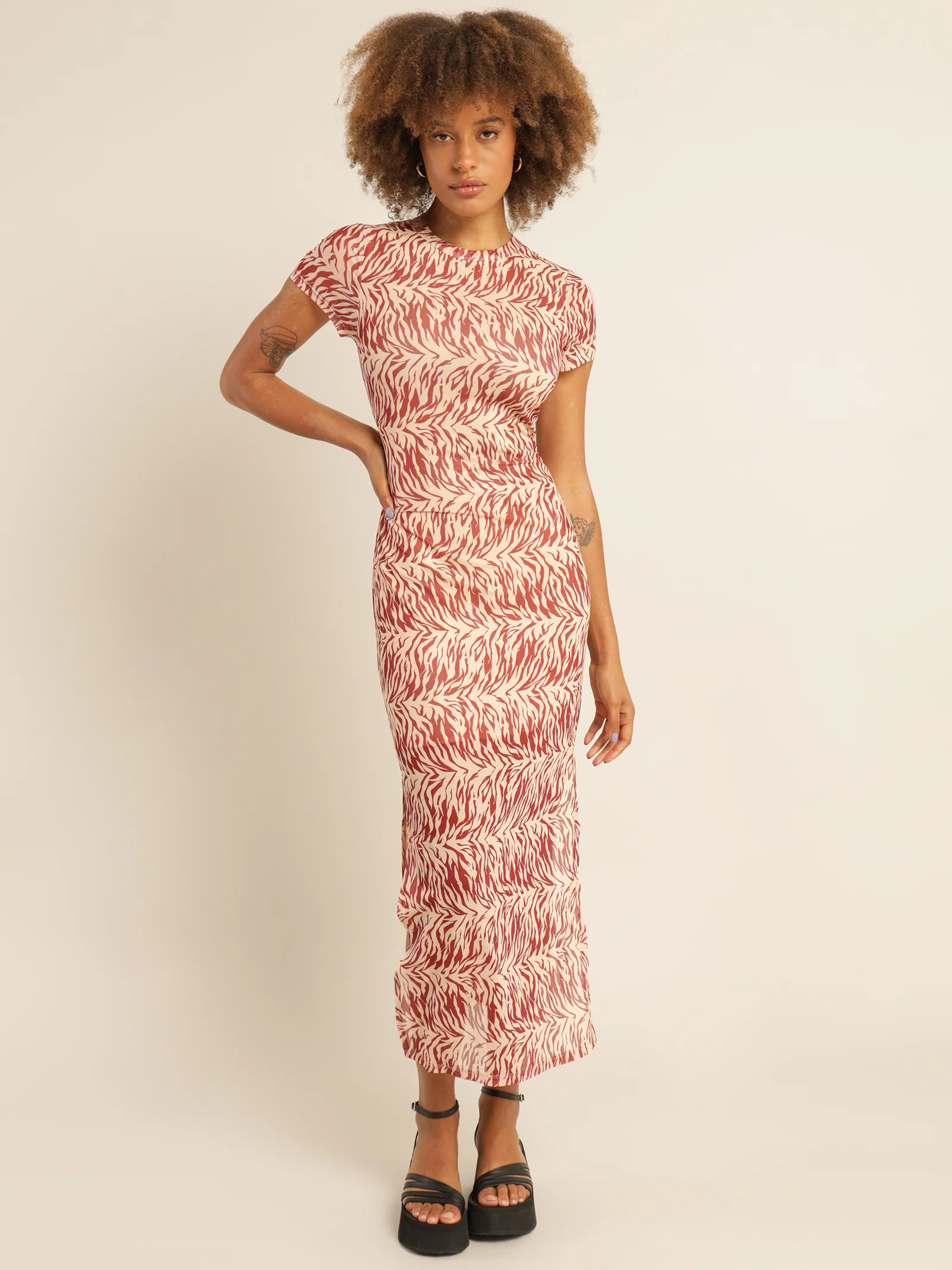 Zahar Mesh Midi Dress - Image 3