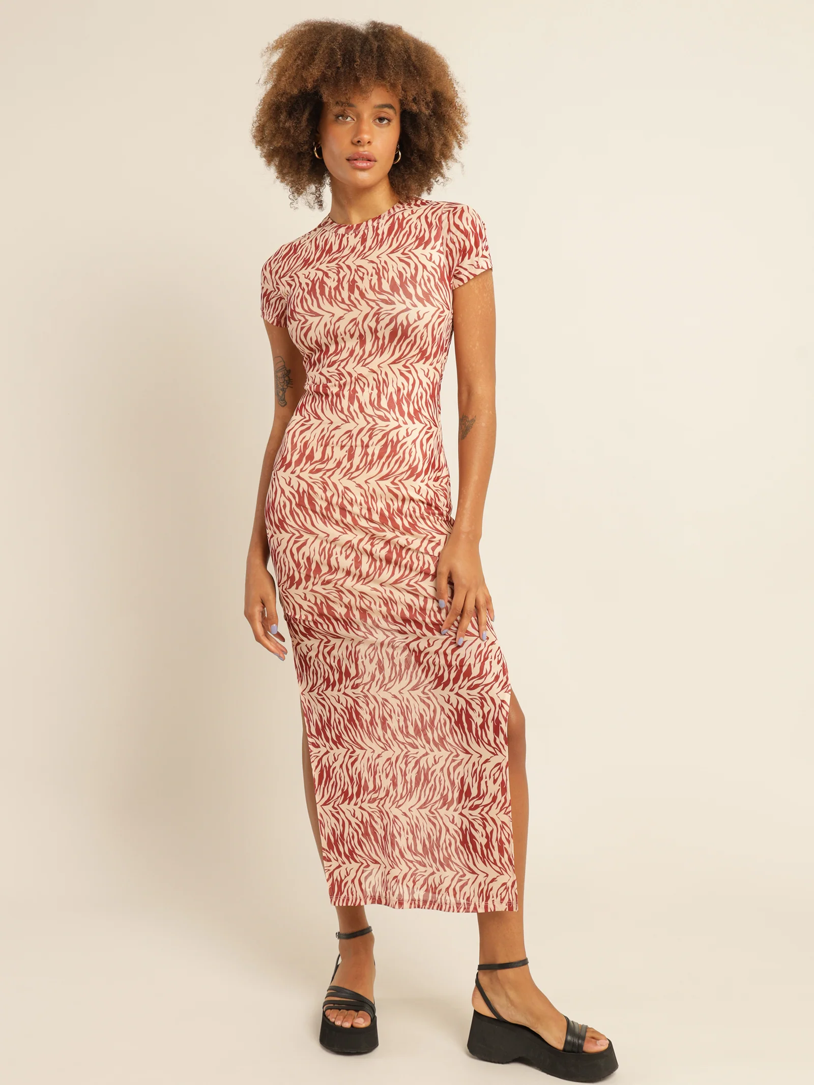 Zahar Mesh Midi Dress - Image 6