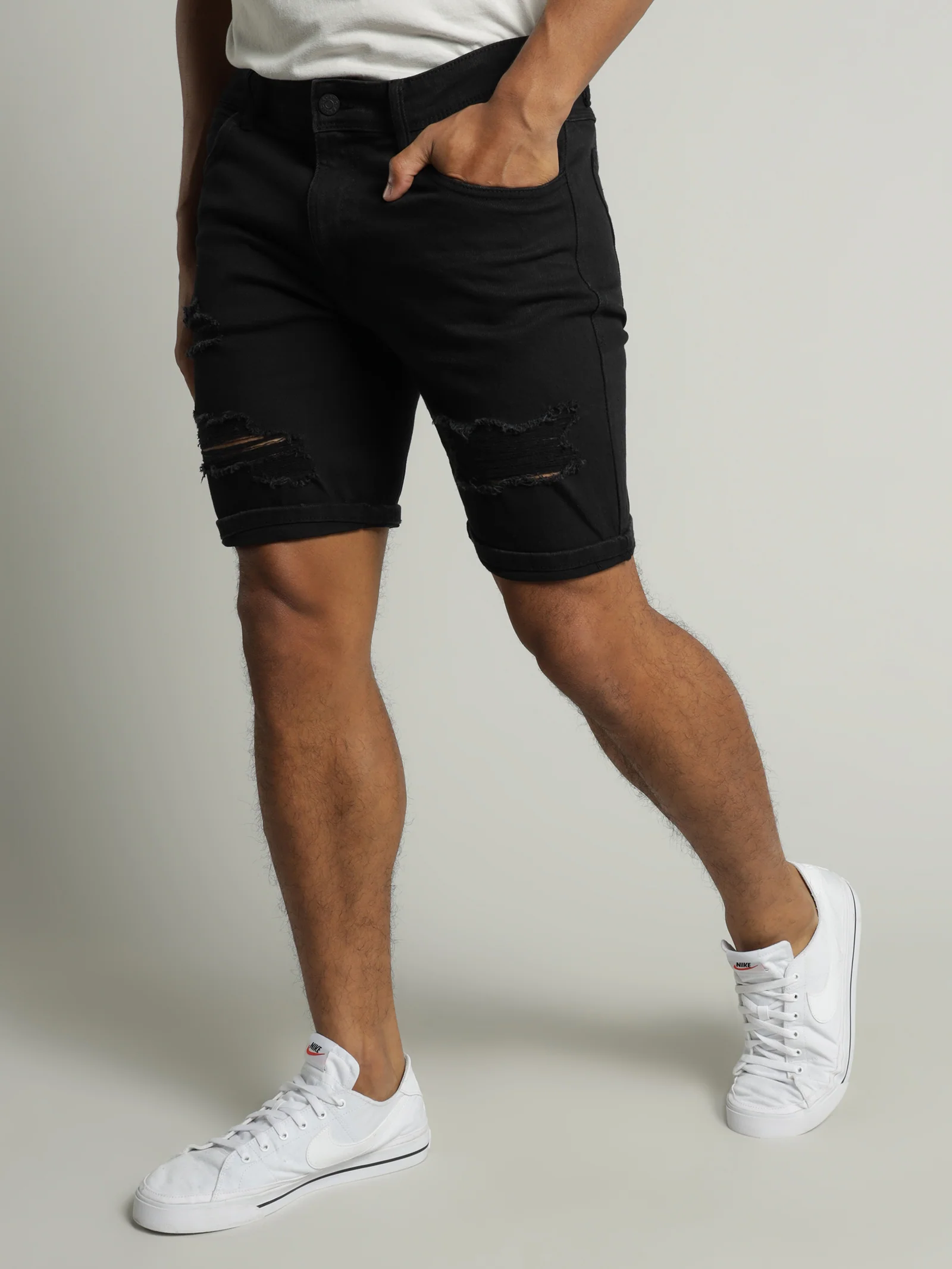 Zane Skinny Denim Short - Image 4