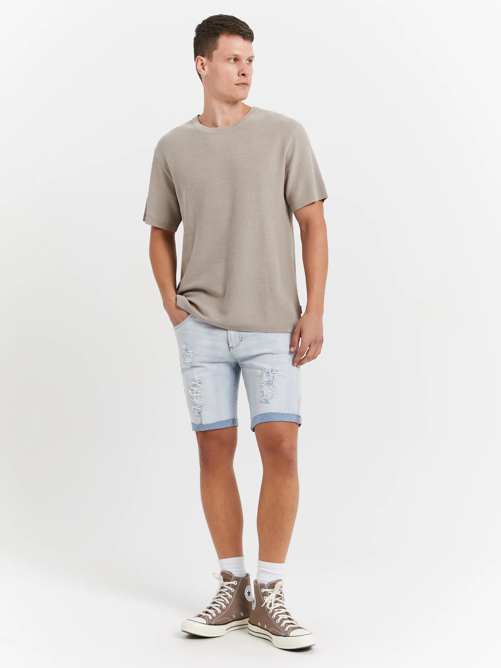 Zane Skinny Denim Shorts - Image 2