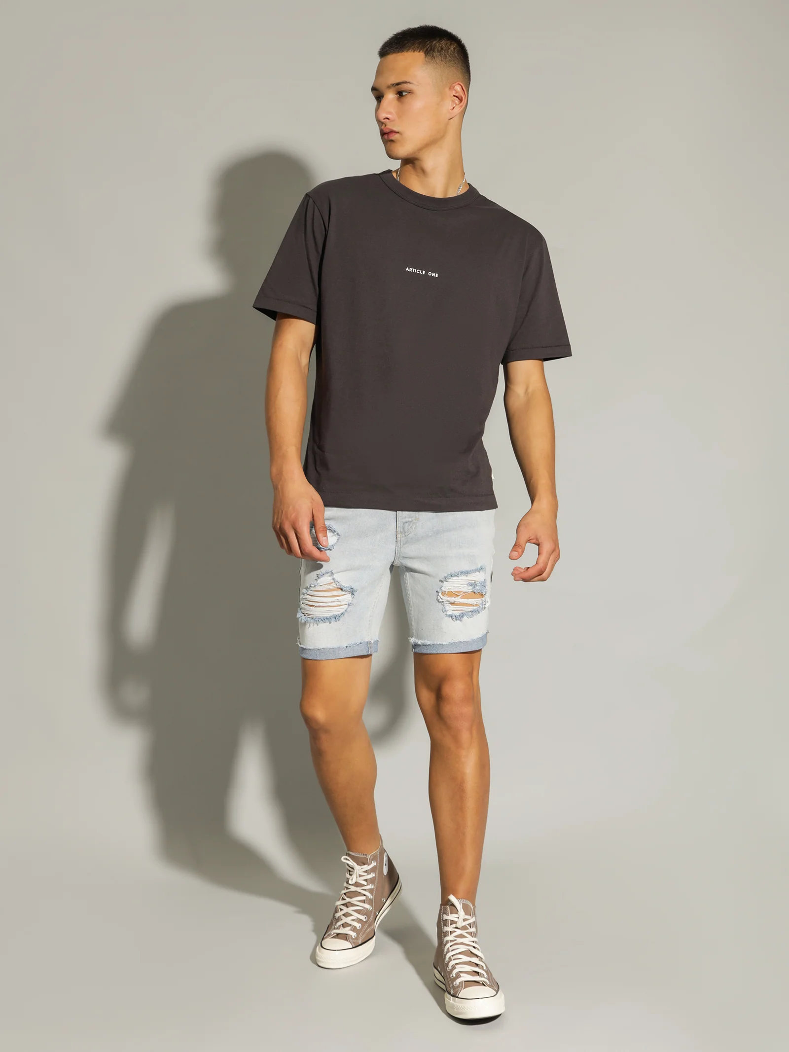 Zane Skinny Denim Shorts - Image 2
