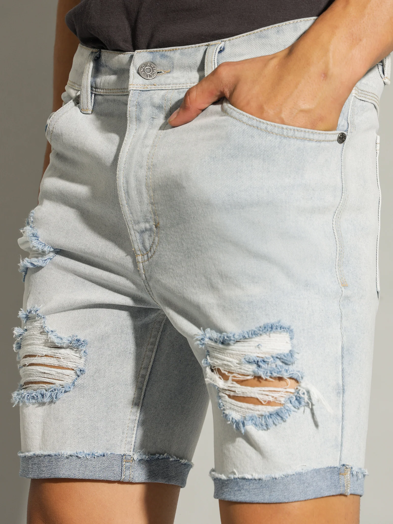 Zane Skinny Denim Shorts - Image 3