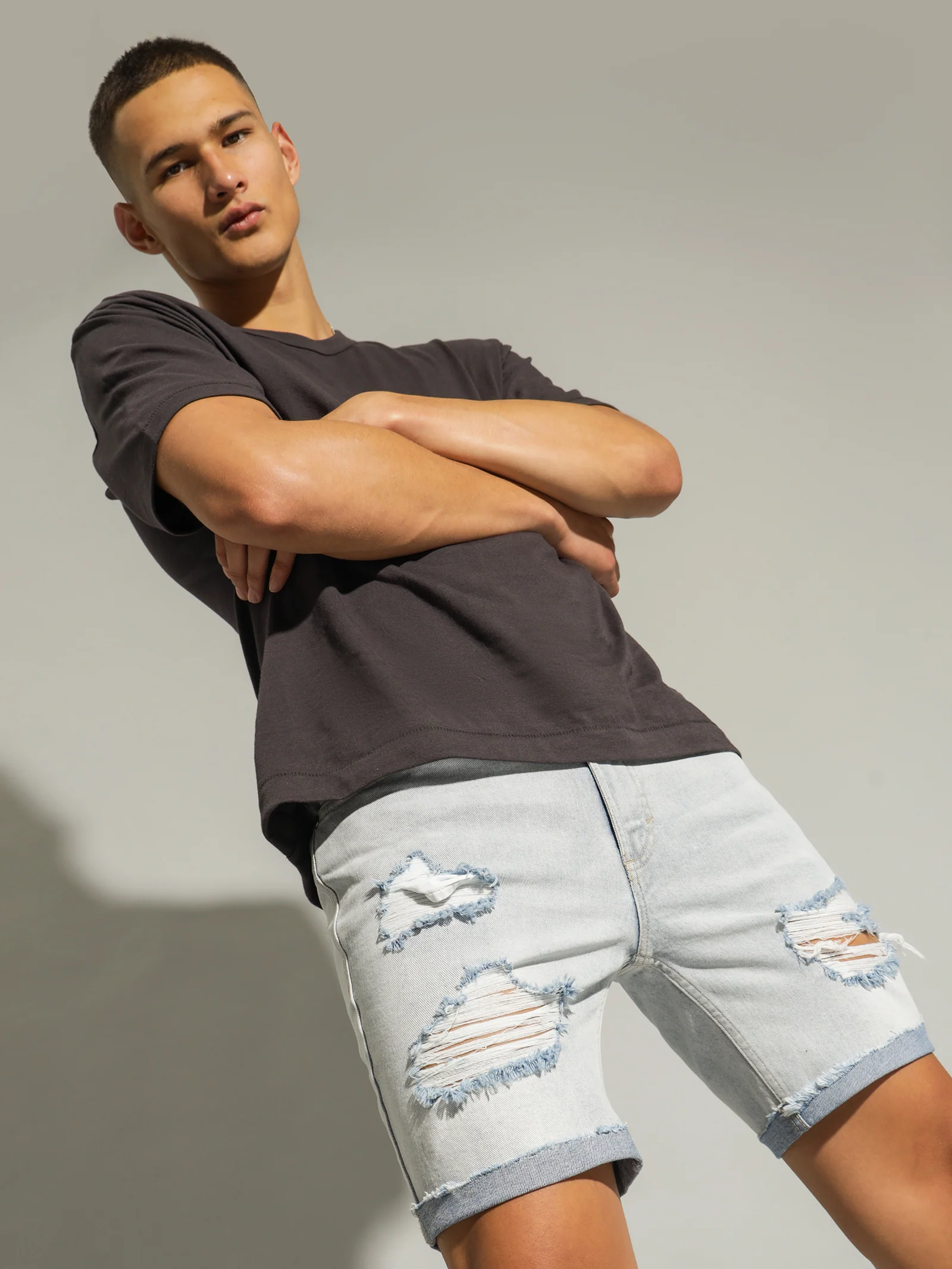 Zane Skinny Denim Shorts - Image 4
