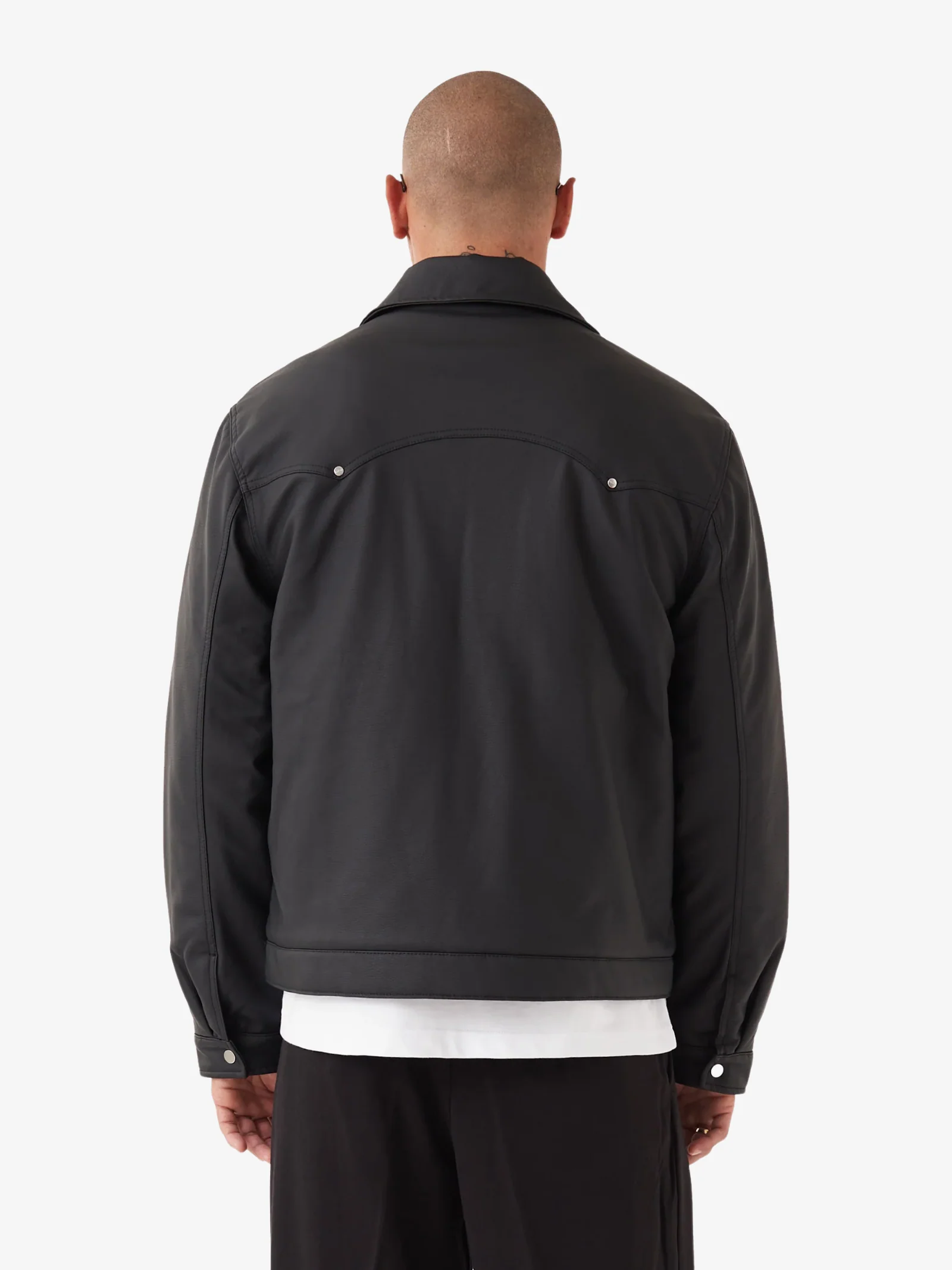 Faux Leather Aviator Jacket - Image 4