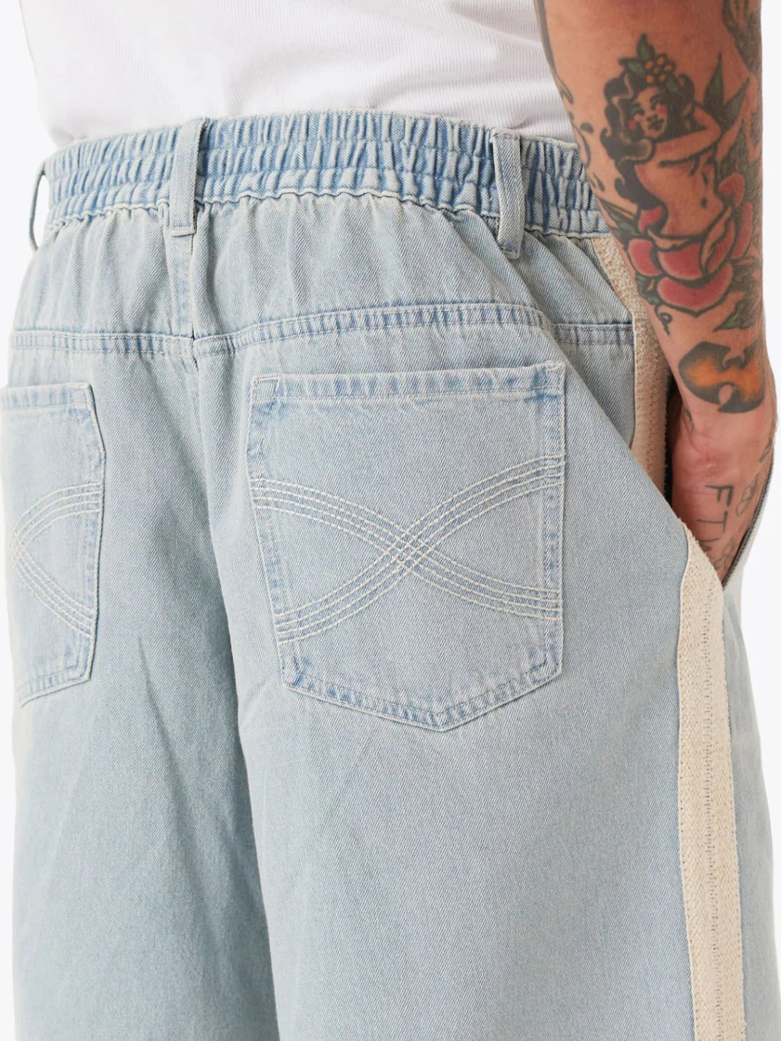 Stitched Pintuck Denim Short - Image 5