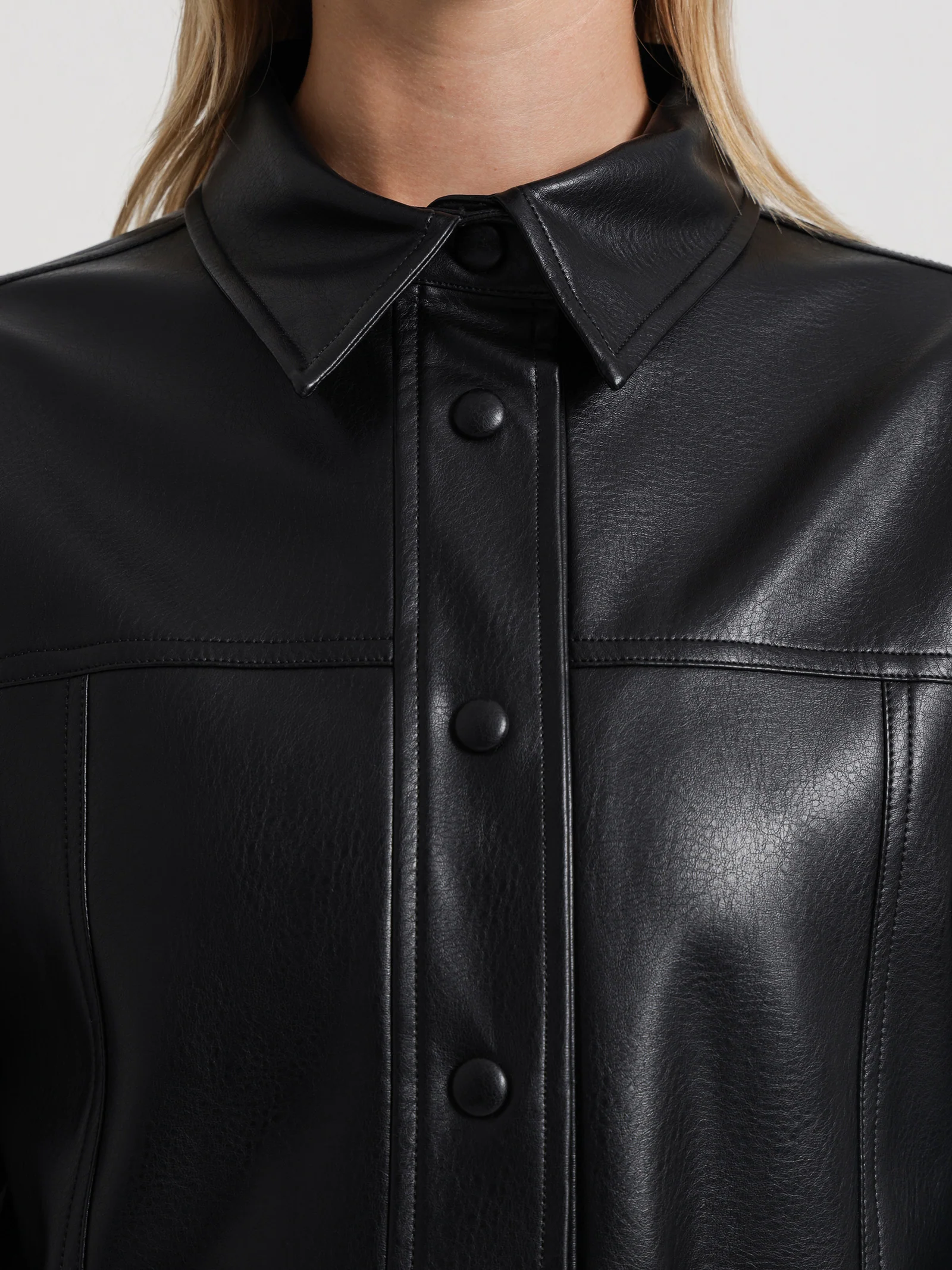 Zima Faux Leather Shacket - Image 3