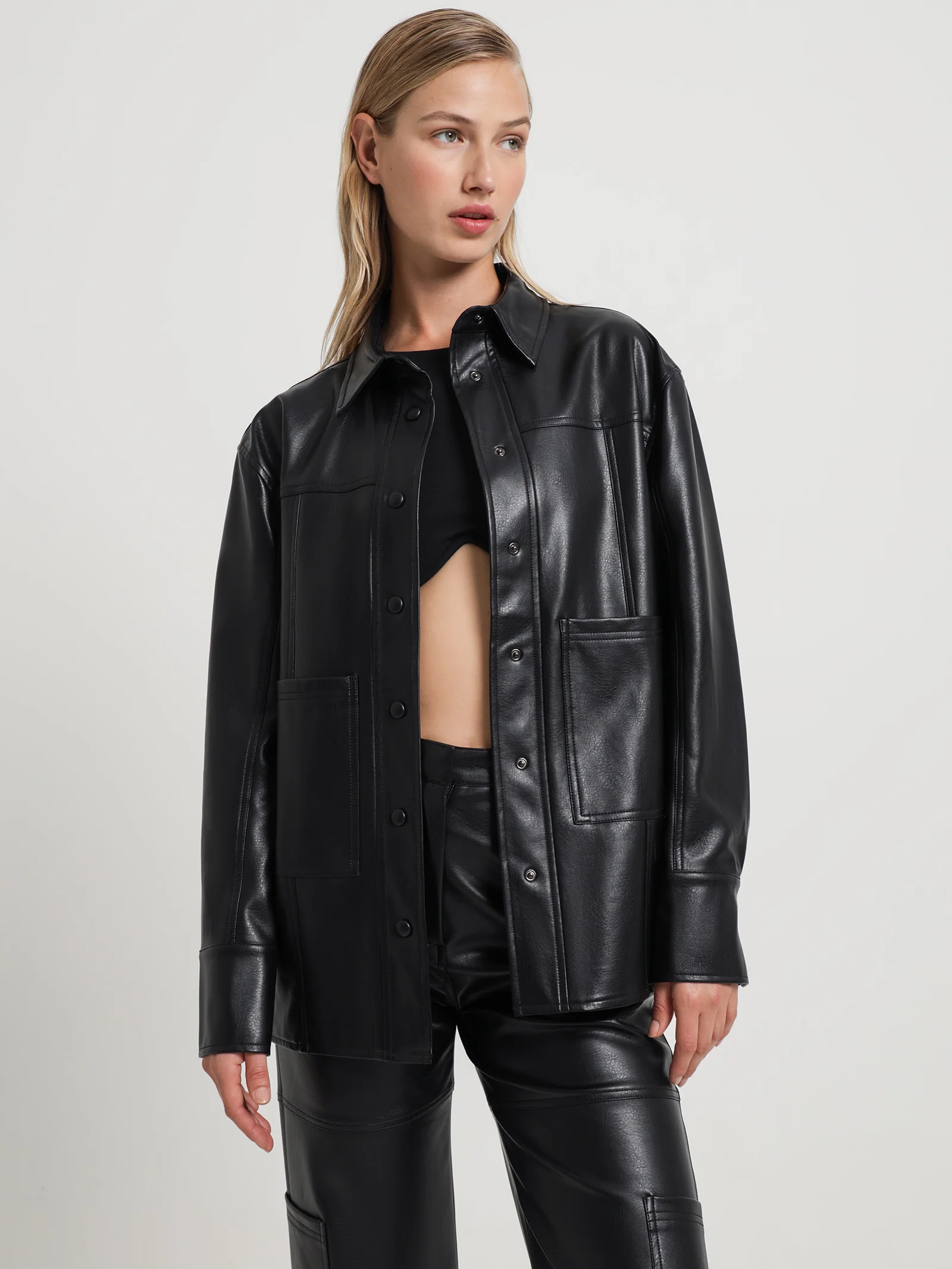 Zima Faux Leather Shacket - Image 4