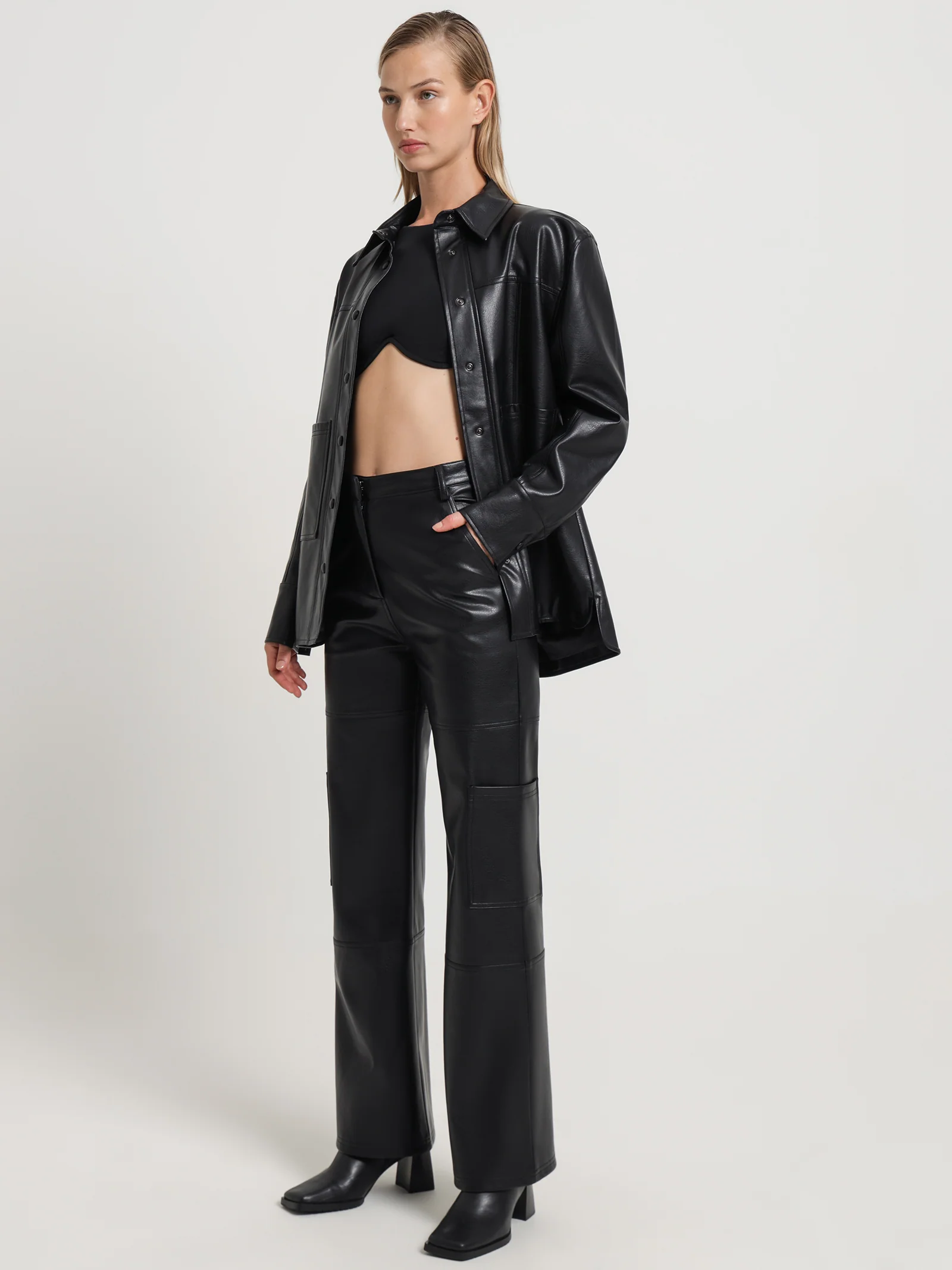 Zima Faux Leather Shacket - Image 5