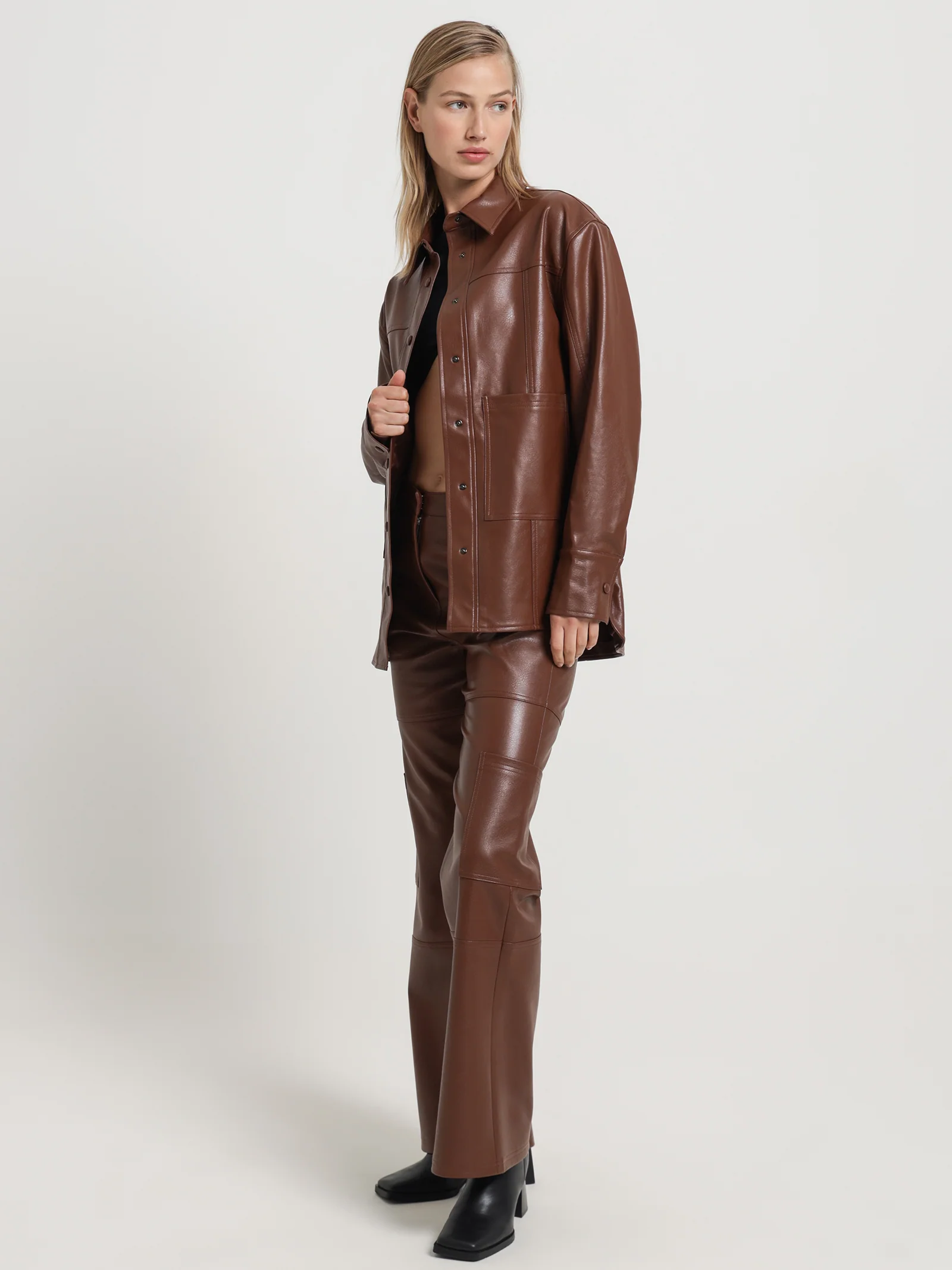 Zima Faux Leather Shacket - Image 4